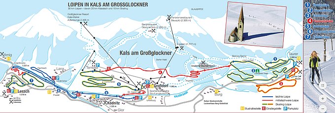 Loipenkarte Kals am Großglockner | © TVB Osttirol