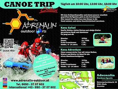 Infofolder mit Preisliste zum Download - Adrenalin Outdoor Sports