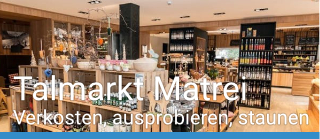 Der Bauernladen Talmarkt mit angeschlossene Café mit typischen Osttiroler Spezialitäten.